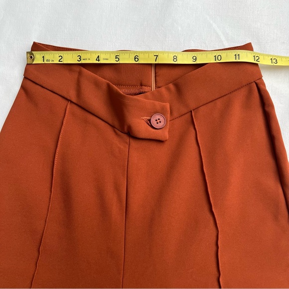 Shein Wide Leg Dress Pants Size 4 Rust - Picture 3 of 11